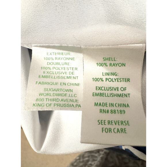 Lilly Pulitzer Blue and White Beaded Embellished Dress Sz Small - Picture 10 of 14